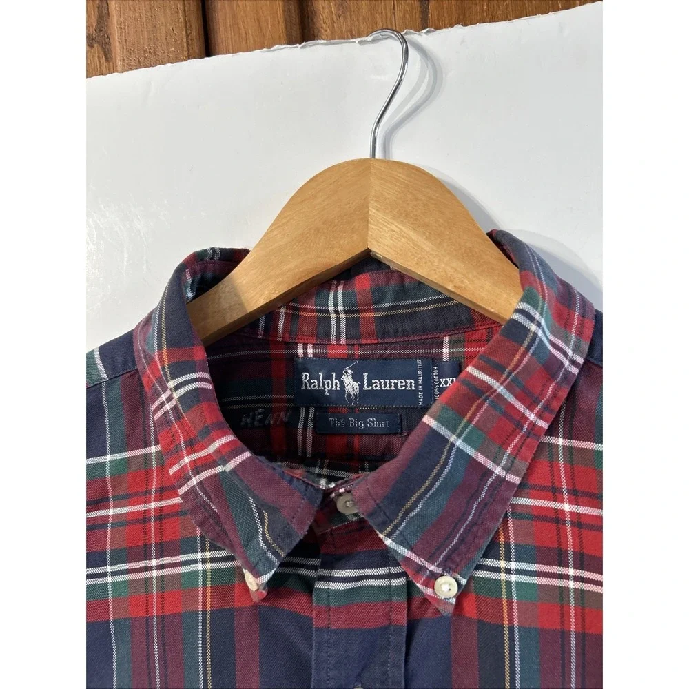Mens Vintage Polo Ralph Lauren The Big Shirt L/S Button Down Sz XXL Polo Crest